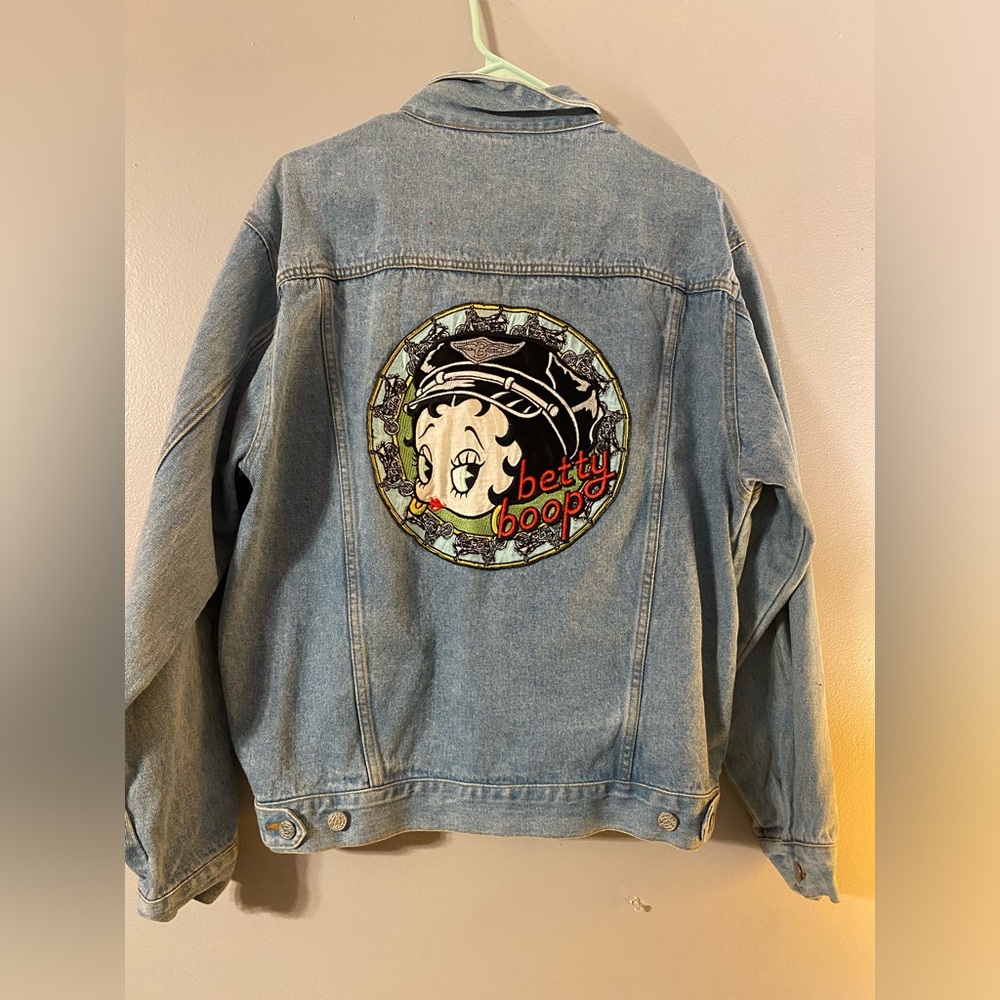 Vintage Betty boop motorcycle denim jacket size L